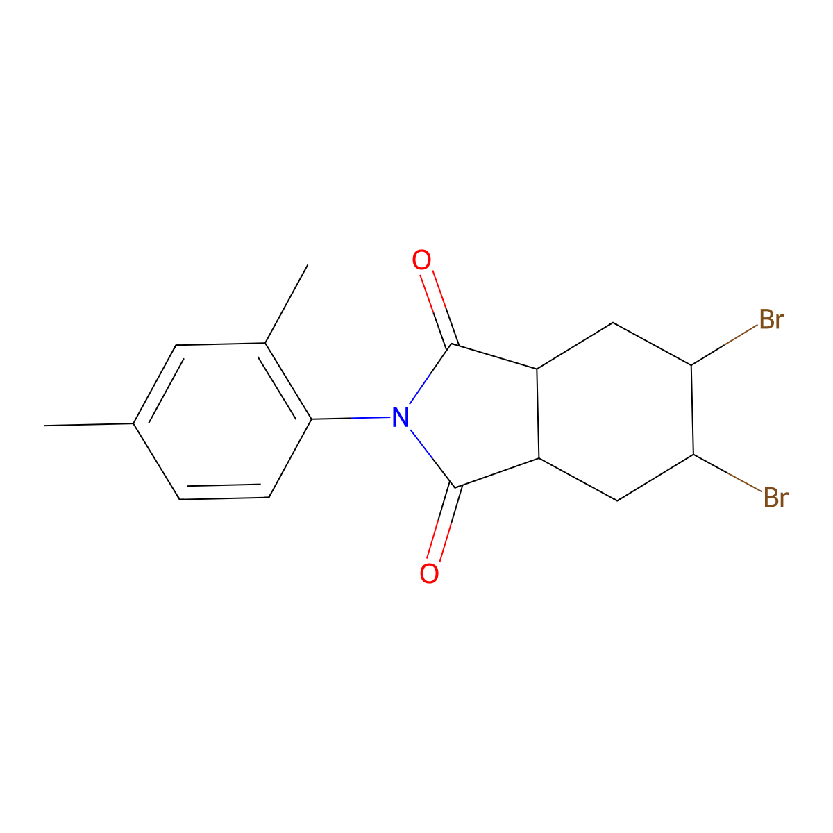 5,6-dibromo-2-(2,4-dimethylphenyl)hexahydro-1H-isoindole-1,3(2H)-dione molecular structure, CAS 78650-83-6