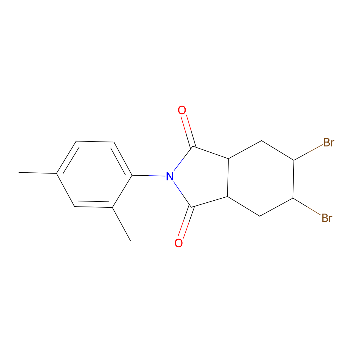 5,6-dibromo-2-(2,4-dimethylphenyl)hexahydro-1H-isoindole-1,3(2H)-dione molecular structure, CAS 78650-83-6