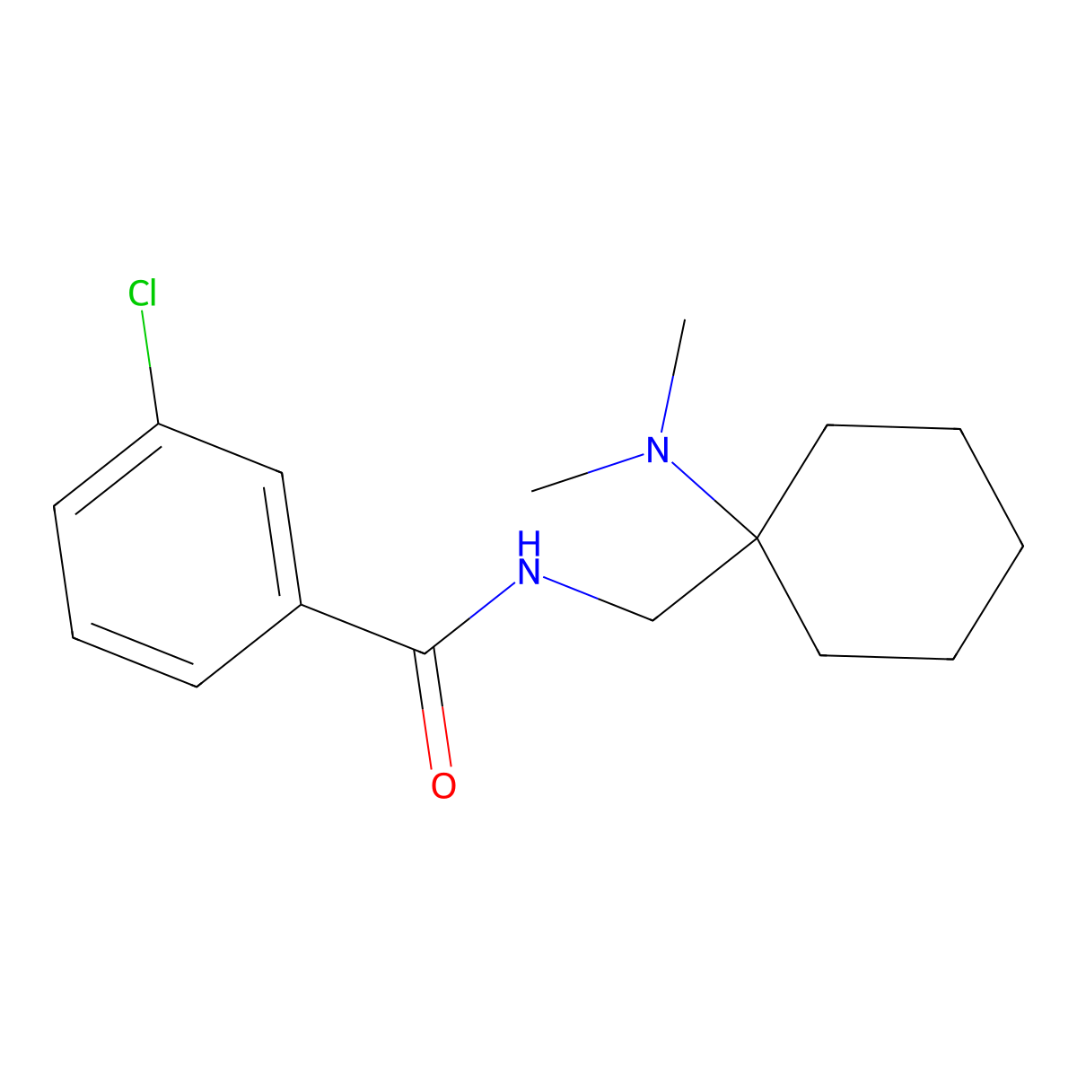 3-chloro-N-[[1-(dimethylamino)cyclohexyl]methyl]benzamide molecular structure, CAS 786581-55-3