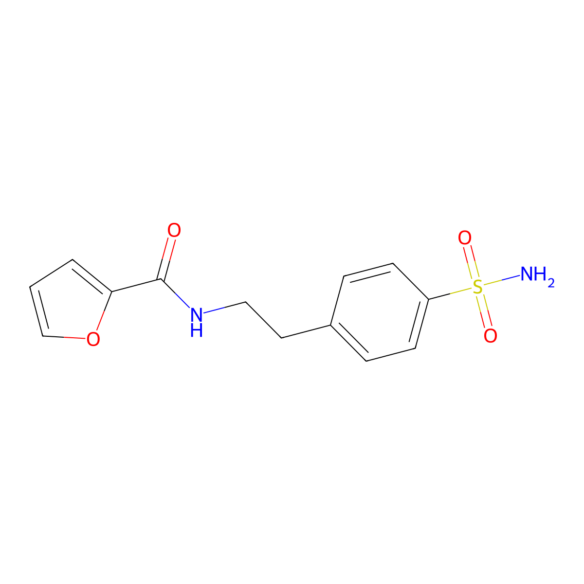 N-[2-(4-sulfamoylphenyl)ethyl]furan-2-carboxamide molecular structure, CAS 78659-10-6