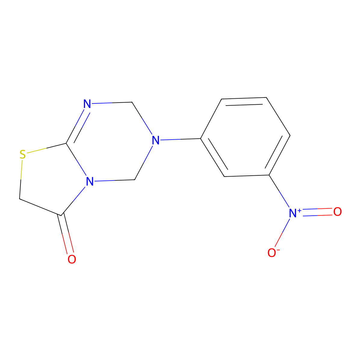 3-(3-Nitrophenyl)-2,4-dihydro-[1,3]thiazolo[3,2-a][1,3,5]triazin-6-one molecular structure, CAS 78659-62-8