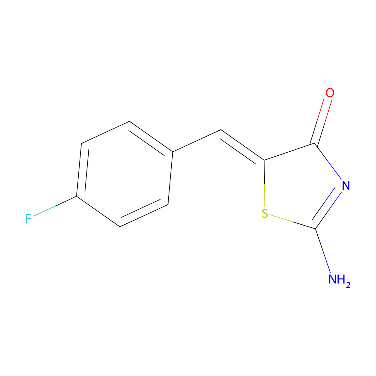 4(5H)-Thiazolone, 2-amino-5-[(4-fluorophenyl)methylene]- molecular structure, CAS 78659-69-5