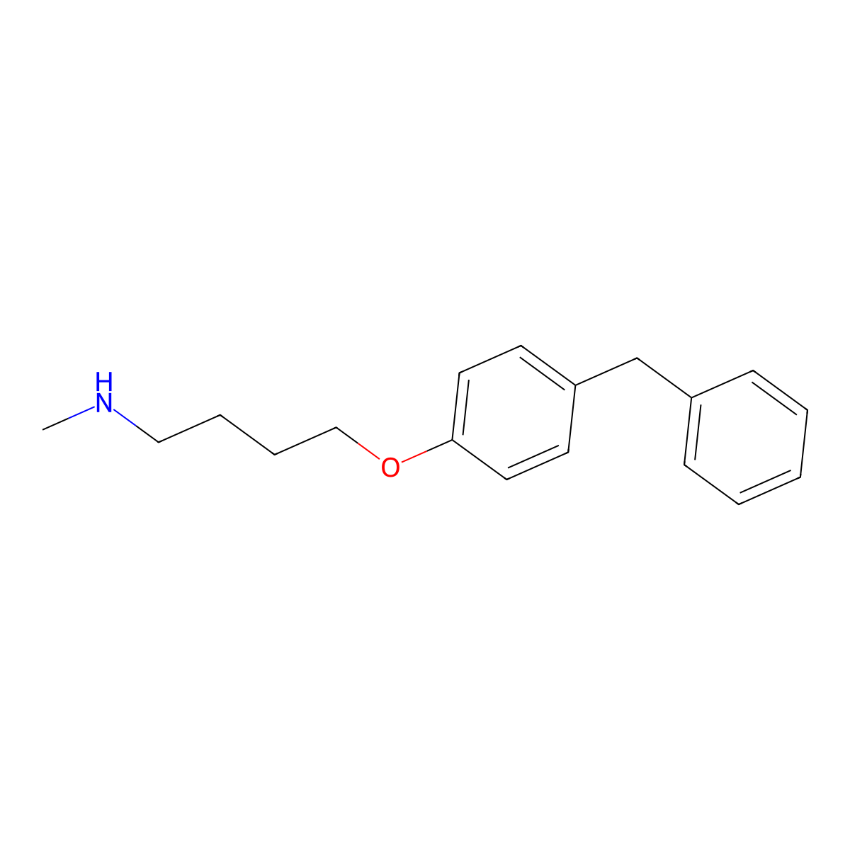 4-(4-benzylphenoxy)-N-methylbutan-1-amine molecular structure, CAS 786592-61-8