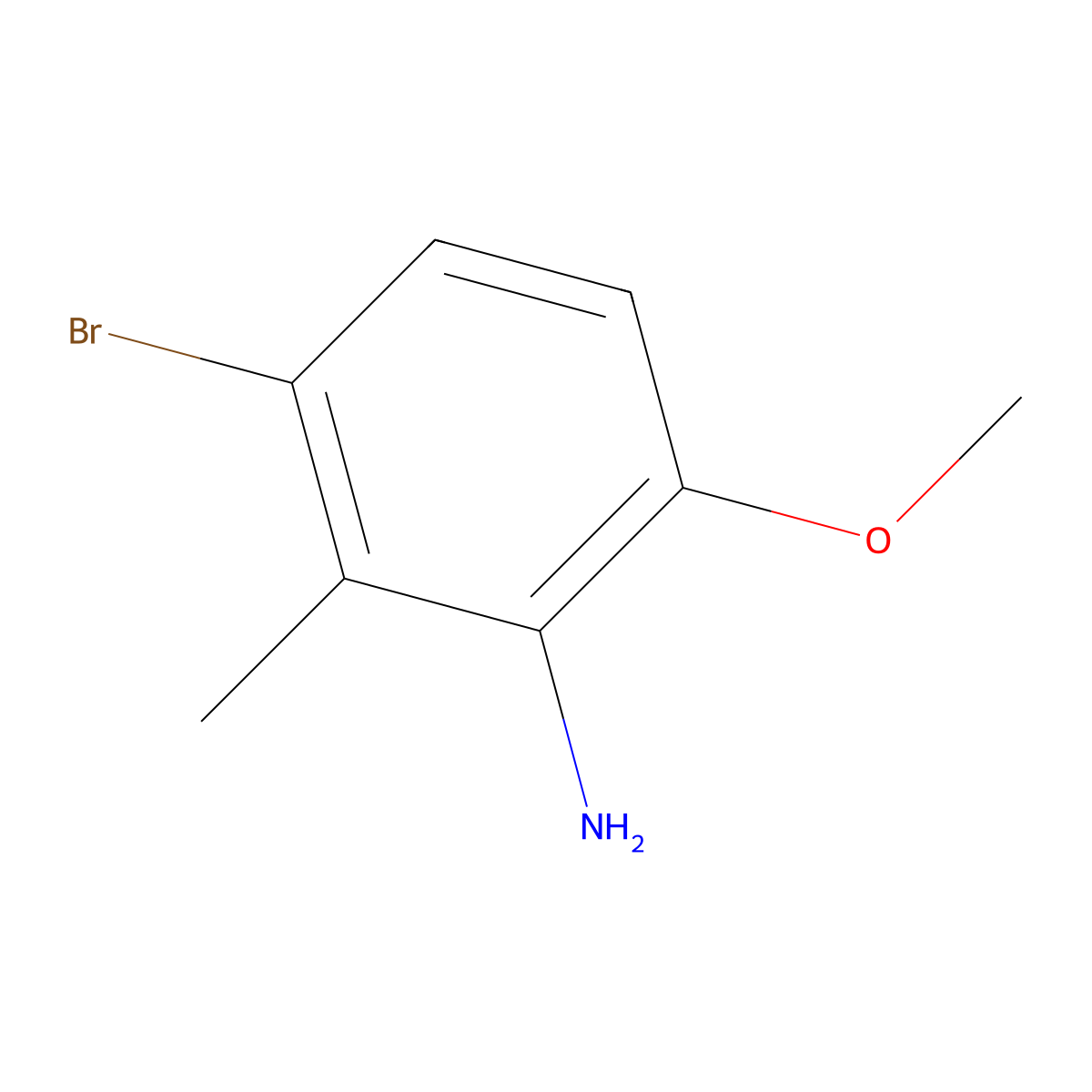 3-Bromo-6-methoxy-2-methylaniline molecular structure, CAS 786596-55-2