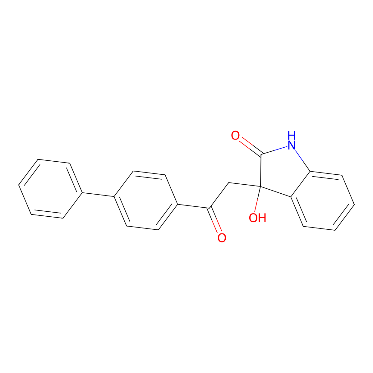 3-hydroxy-3-[2-oxo-2-(4-phenylphenyl)ethyl]-1H-indol-2-one molecular structure, CAS 78660-87-4