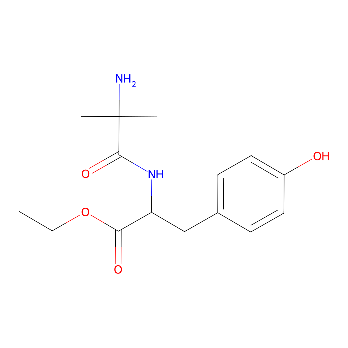 ethyl (2S)-2-(2-amino-2-methylpropanamido)-3-(4-hydroxyphenyl)propanoate molecular structure, CAS 786619-03-2