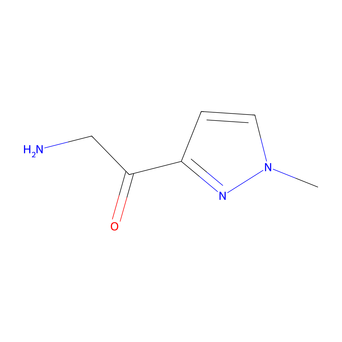 2-Amino-1-(1-methyl-1H-pyrazol-3-yl)ethan-1-one molecular structure, CAS 786619-08-7