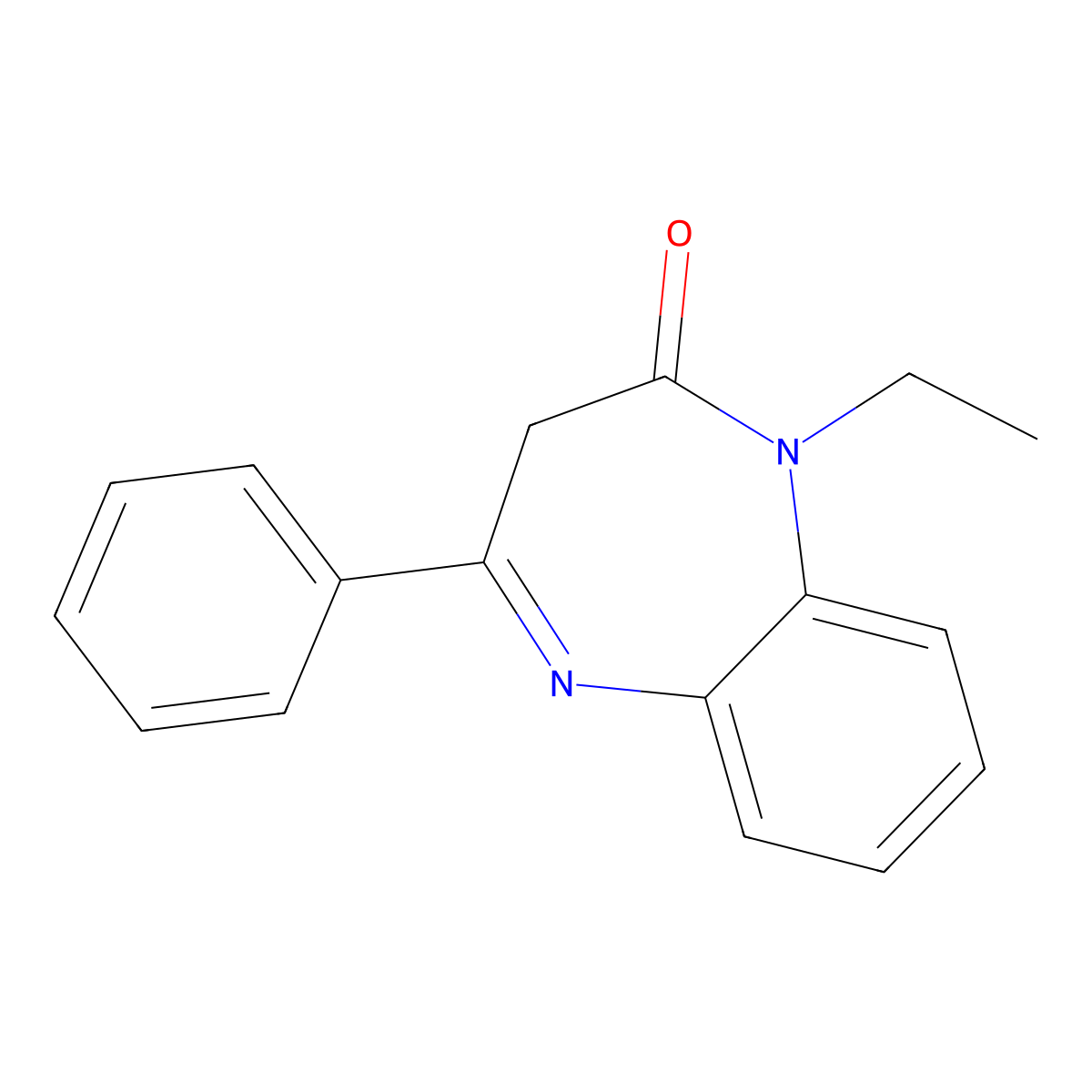 1-ethyl-4-phenyl-3H-1,5-benzodiazepin-2-one molecular structure, CAS 78662-07-4