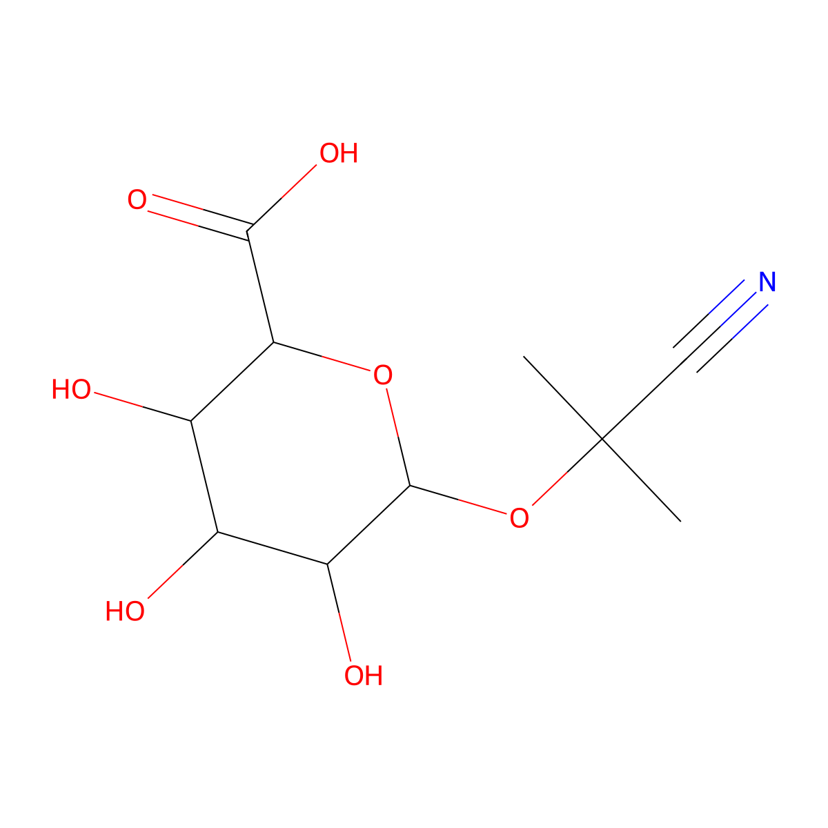 1-Cyano-1-methylethyl b-D-glucopyranosiduronic acid molecular structure, CAS 78662-58-5