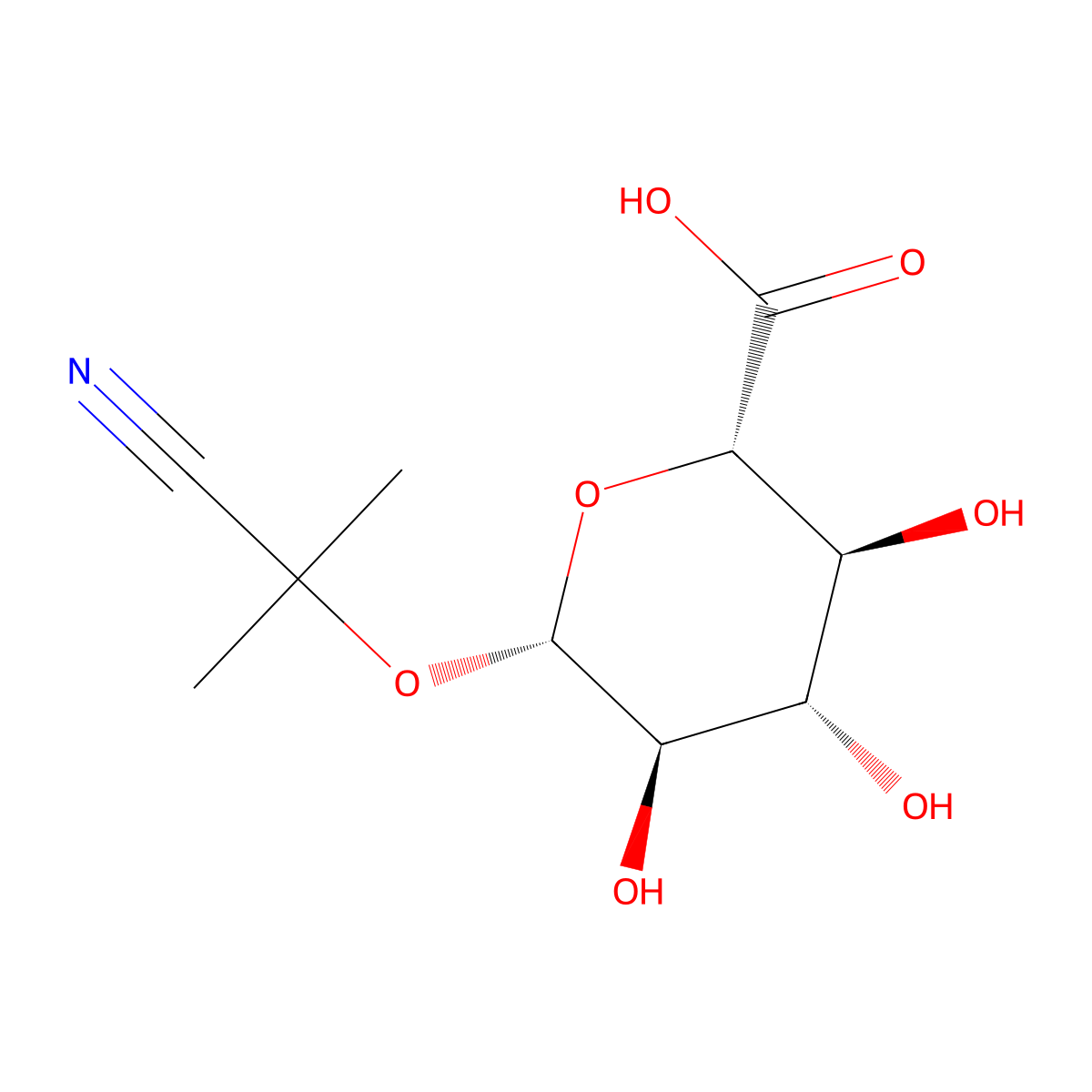 1-Cyano-1-methylethyl b-D-glucopyranosiduronic acid molecular structure, CAS 78662-58-5