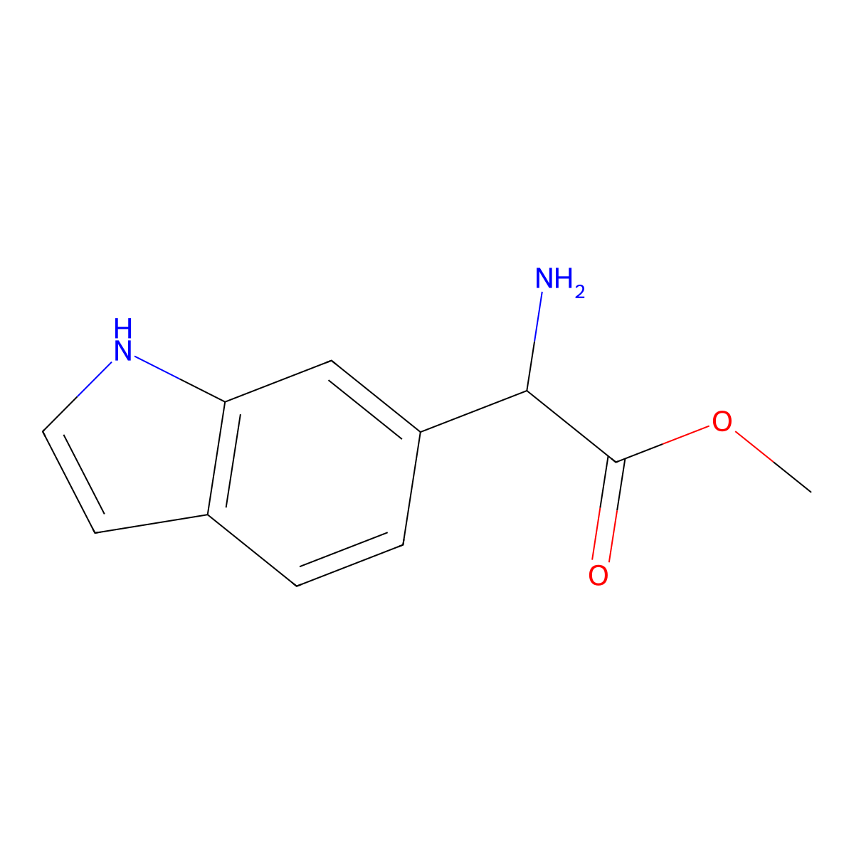 methyl 2-amino-2-(1H-indol-6-yl)acetate molecular structure, CAS 786620-52-8