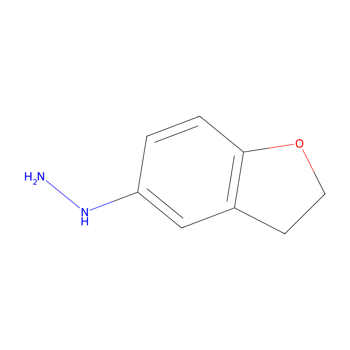 (2,3-Dihydro-1-benzofuran-5-yl)hydrazine molecular structure, CAS 786623-38-9