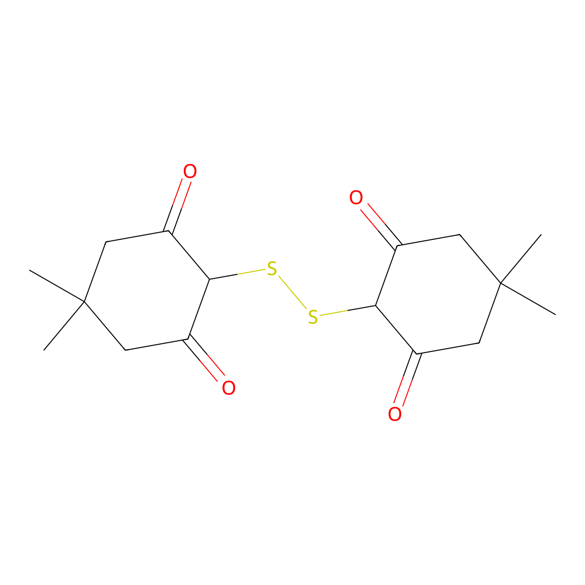 2,2'-Disulfanediylbis(5,5-dimethylcyclohexane-1,3-dione) molecular structure, CAS 78663-66-8