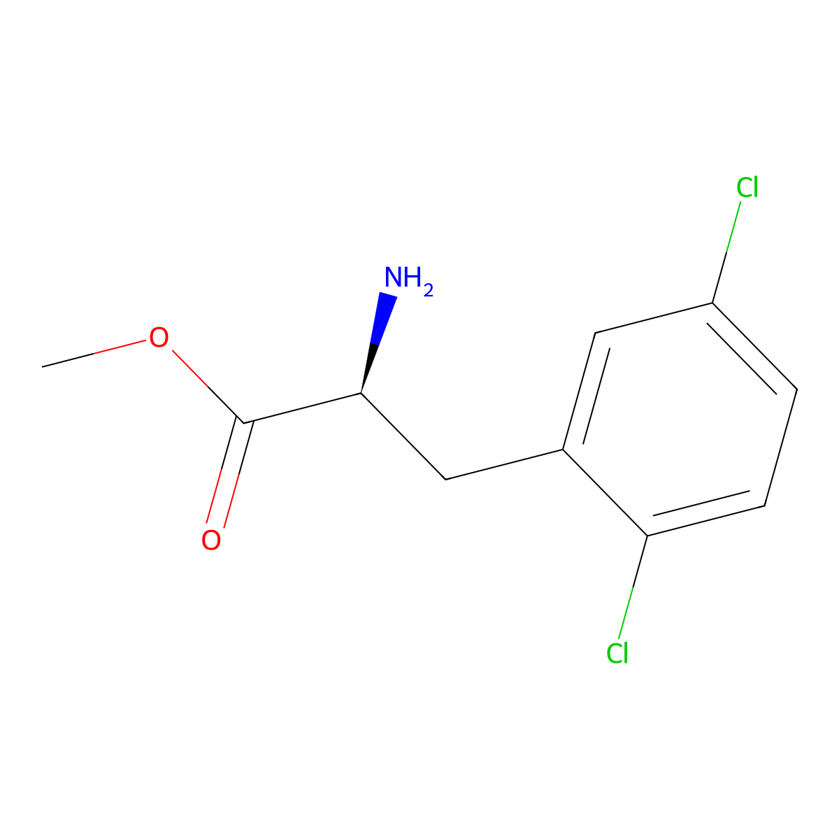 methyl (2S)-2-amino-3-(2,5-dichlorophenyl)propanoate molecular structure, CAS 786635-58-3