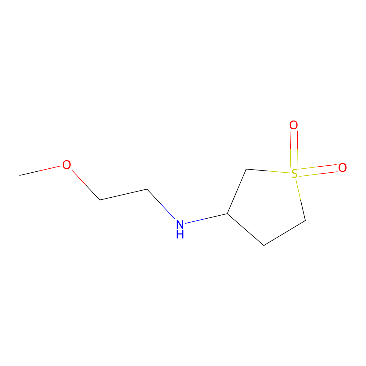 (1,1-Dioxo-tetrahydrothiophen-3-yl)-(2-methoxy-ethyl)-amine molecular structure, CAS 786637-37-4