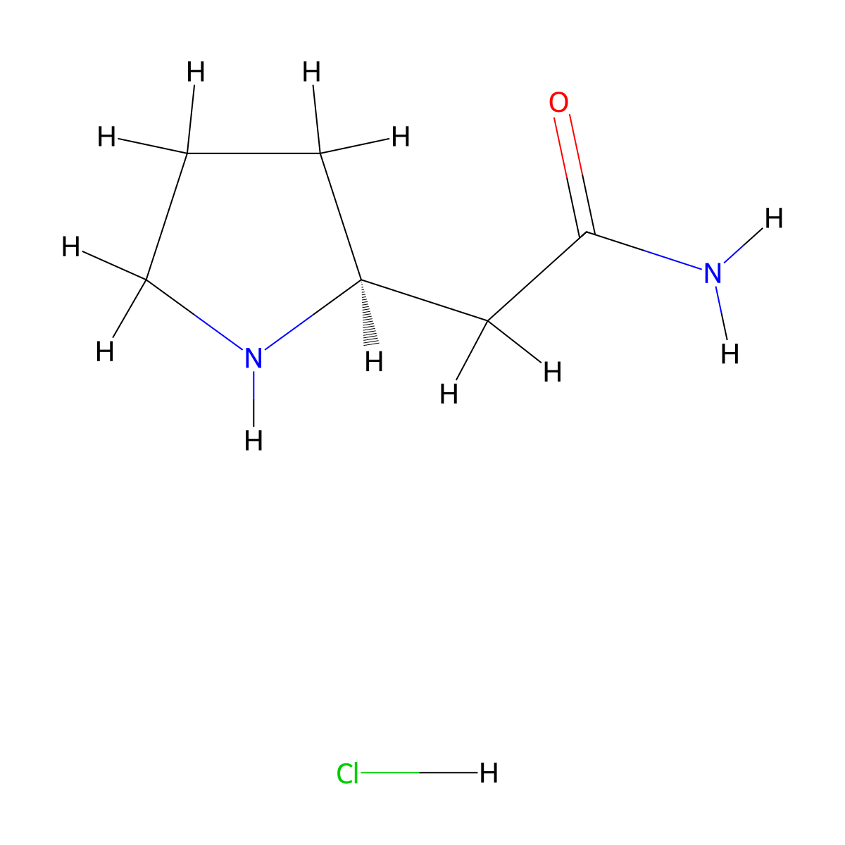 2-[(2S)-pyrrolidin-2-yl]acetamidehydrochloride molecular structure, CAS 78664-84-3