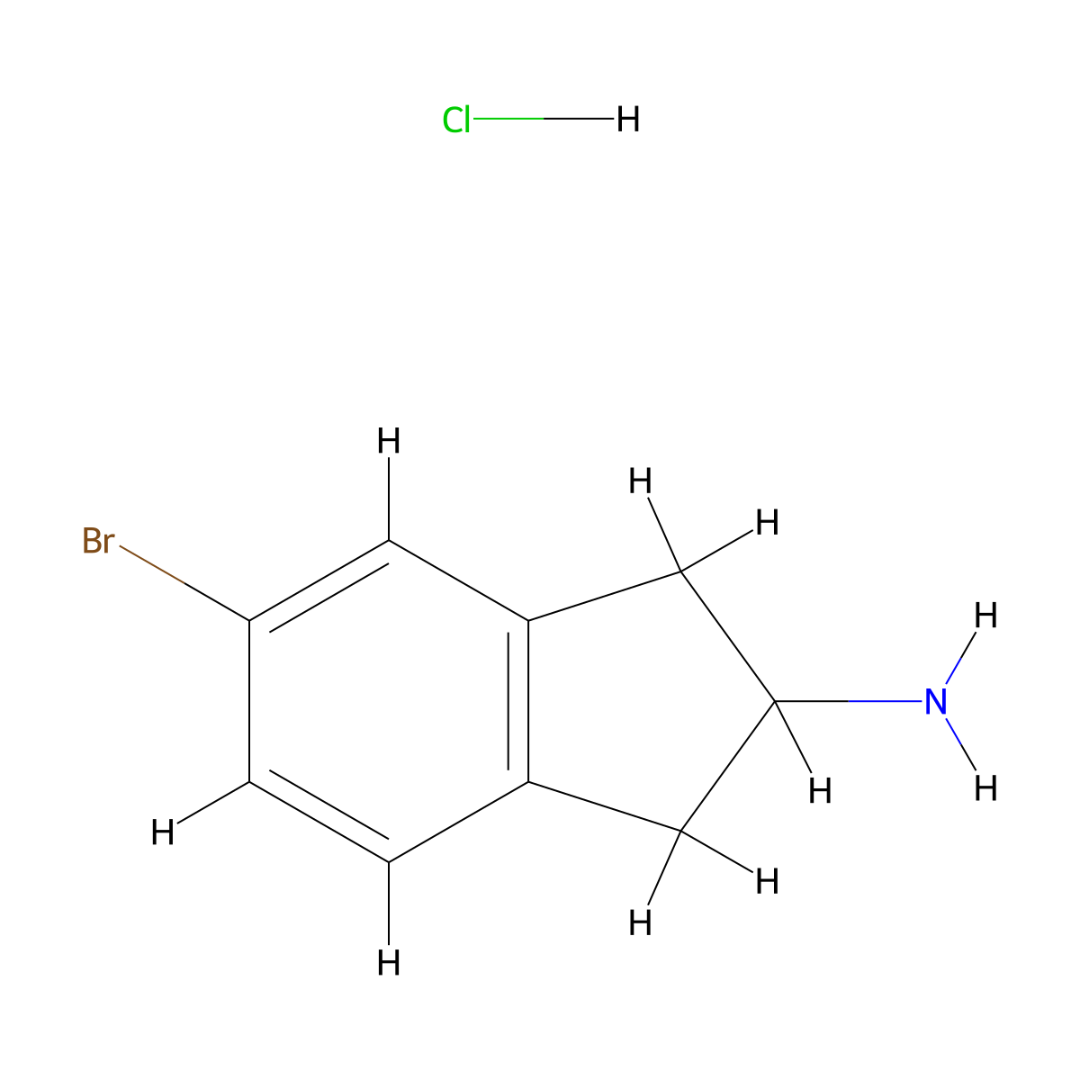 5-Bromo-2,3-dihydro-1H-inden-2-amine hydrochloride molecular structure, CAS 786647-53-8
