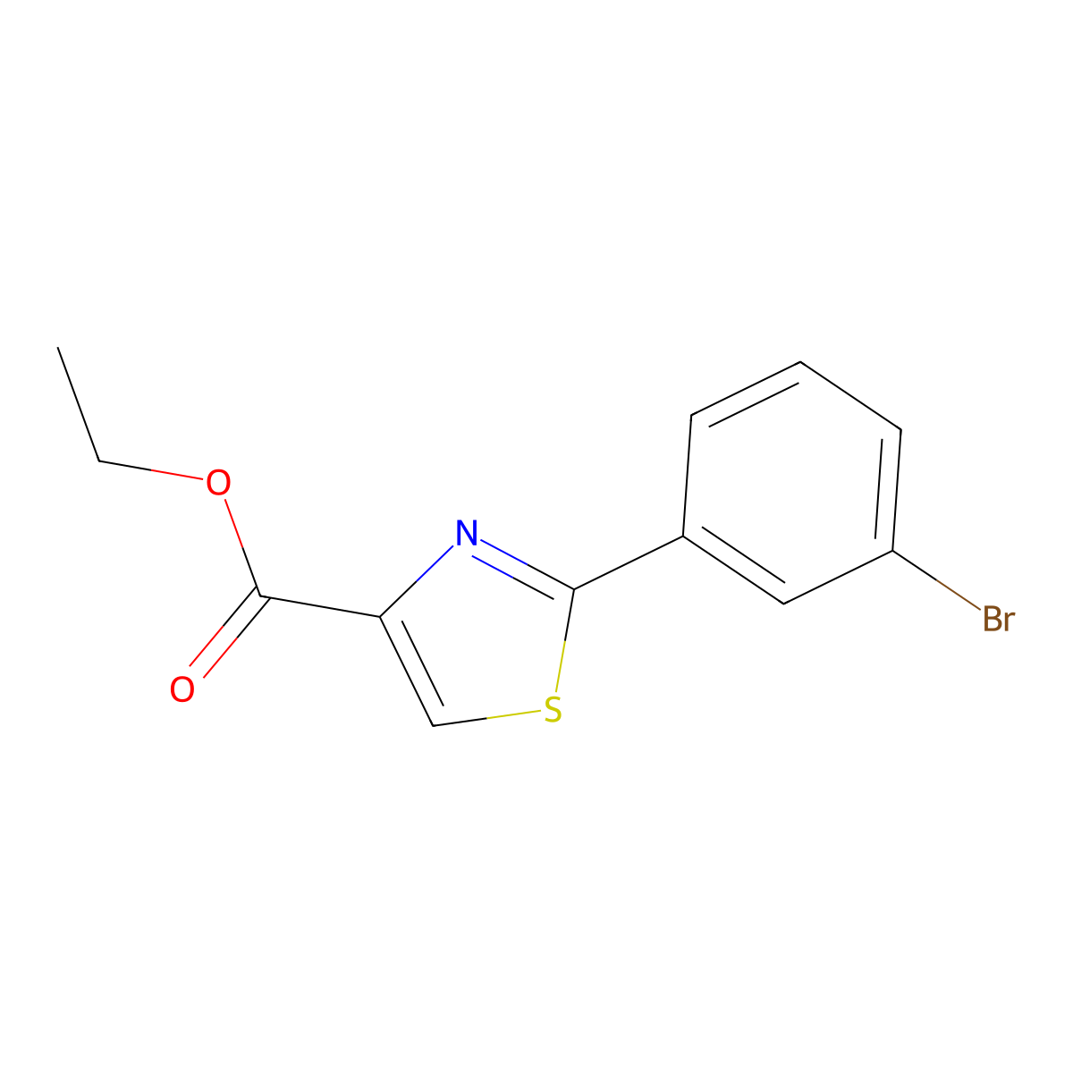 Ethyl 2-(3-bromophenyl)thiazole-4-carboxylate molecular structure, CAS 786654-97-5