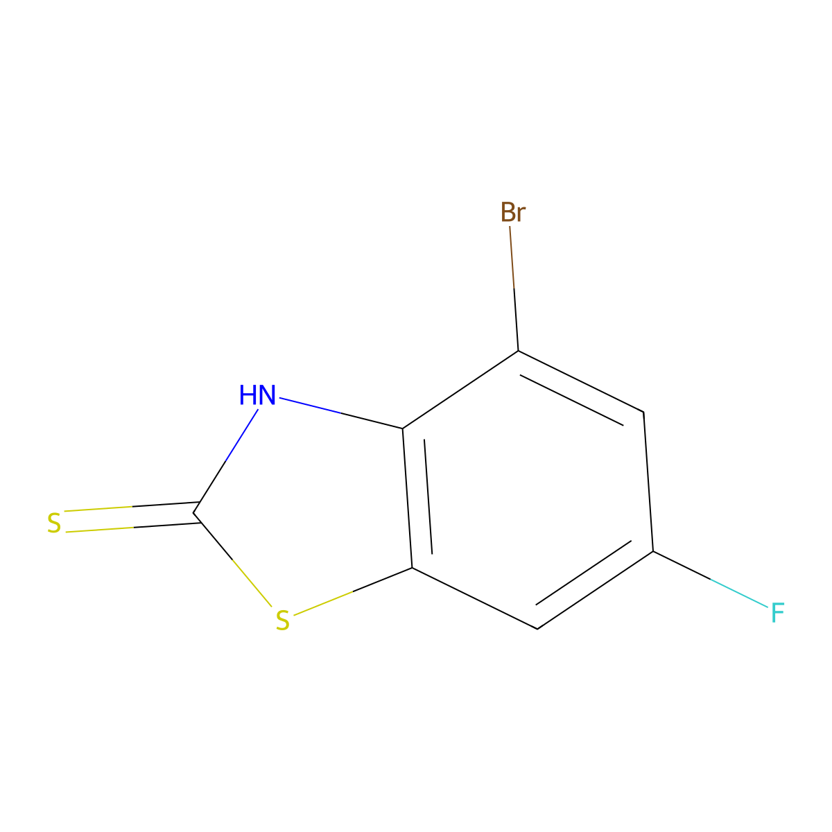 4-Bromo-6-fluoro-1,3-benzothiazole-2-thiol molecular structure, CAS 786657-44-1
