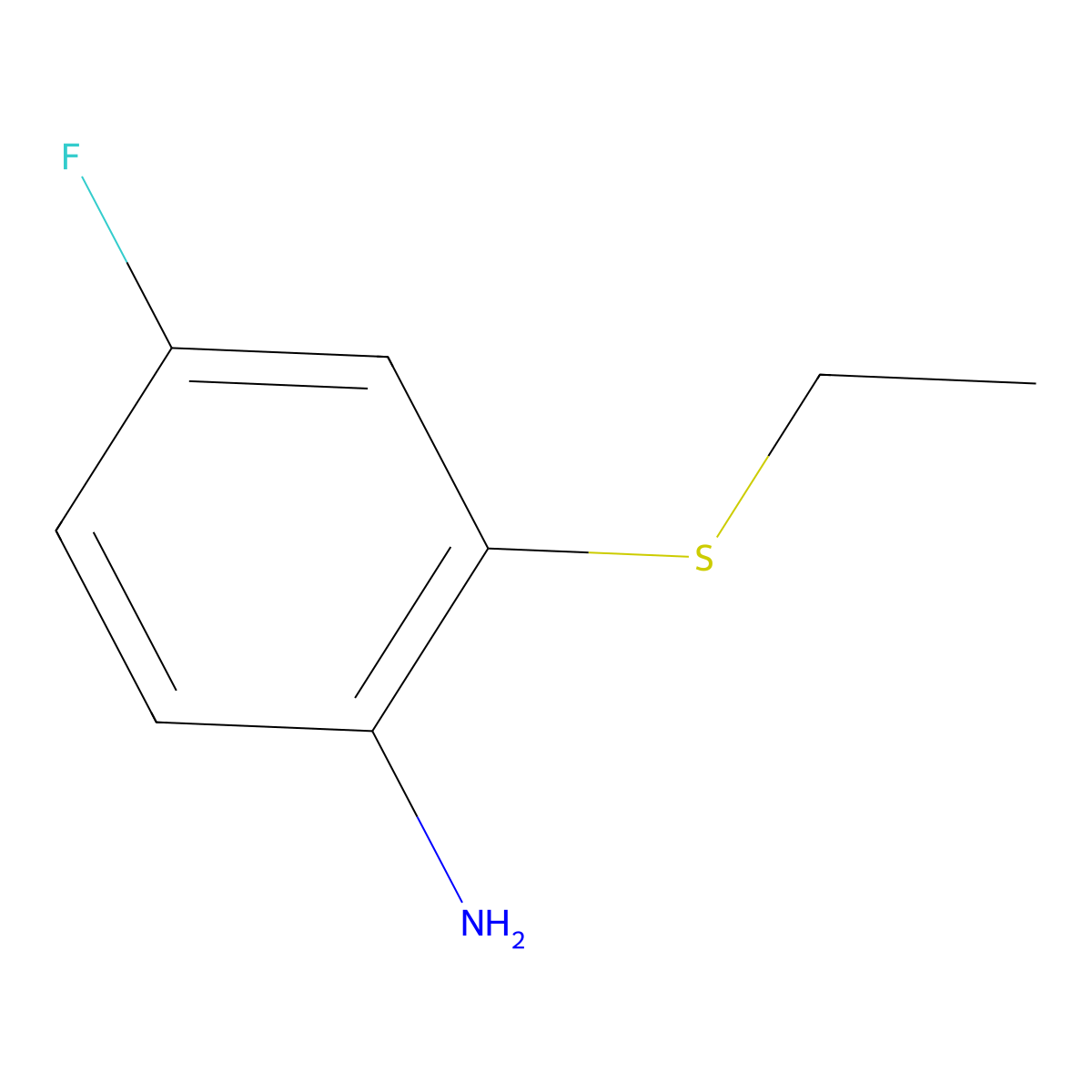 2-(Ethylsulfanyl)-4-fluoroaniline molecular structure, CAS 786657-47-4