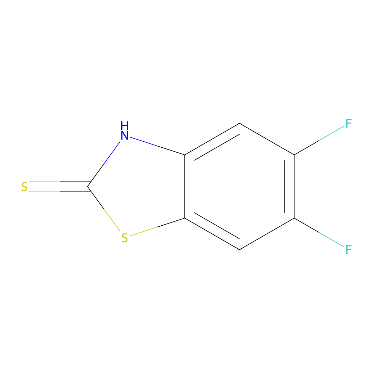 2(3H)-Benzothiazolethione, 5,6-difluoro- molecular structure, CAS 786657-48-5