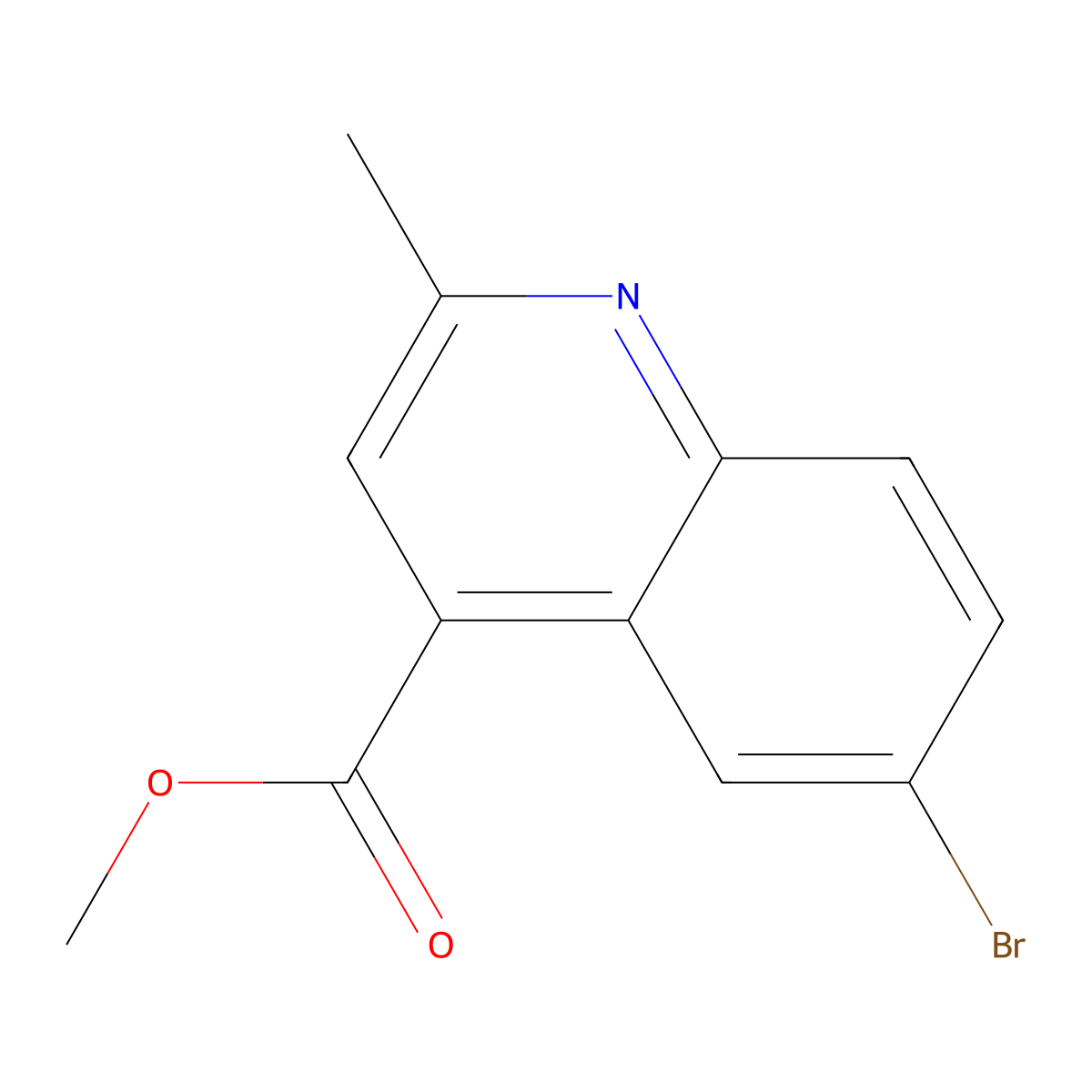Methyl 6-bromo-2-methylquinoline-4-carboxylate molecular structure, CAS 786659-09-4