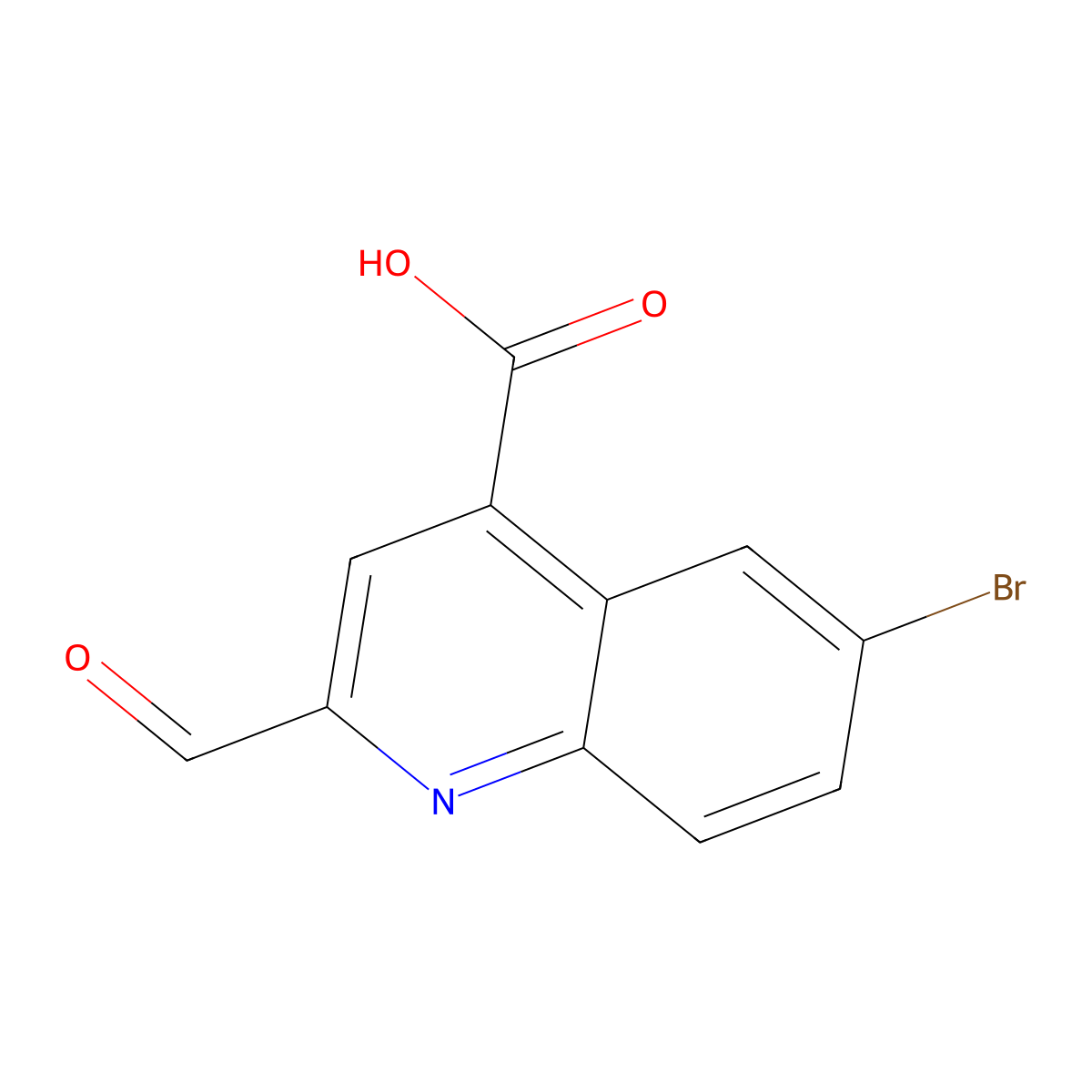 6-Bromo-2-formylquinoline-4-carboxylic acid molecular structure, CAS 786659-20-9