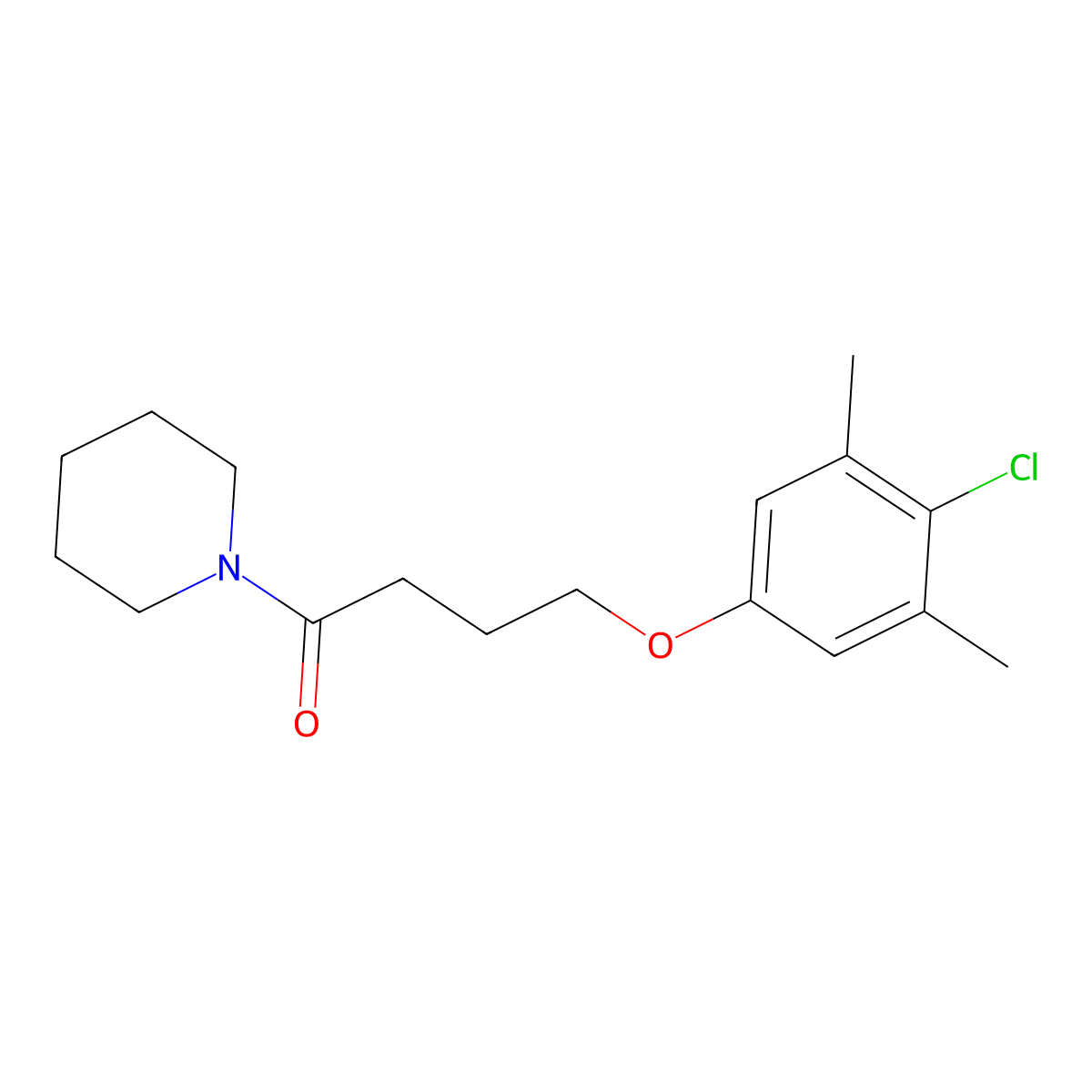 4-(4-Chloro-3,5-dimethylphenoxy)-1-(piperidin-1-yl)butan-1-one molecular structure, CAS 786661-10-7