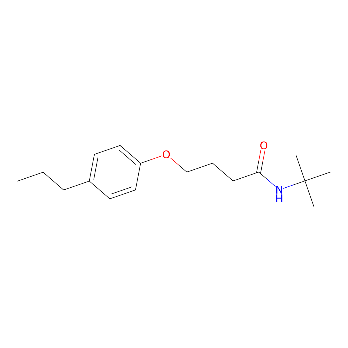 N-tert-butyl-4-(4-propylphenoxy)butanamide molecular structure, CAS 786661-19-6