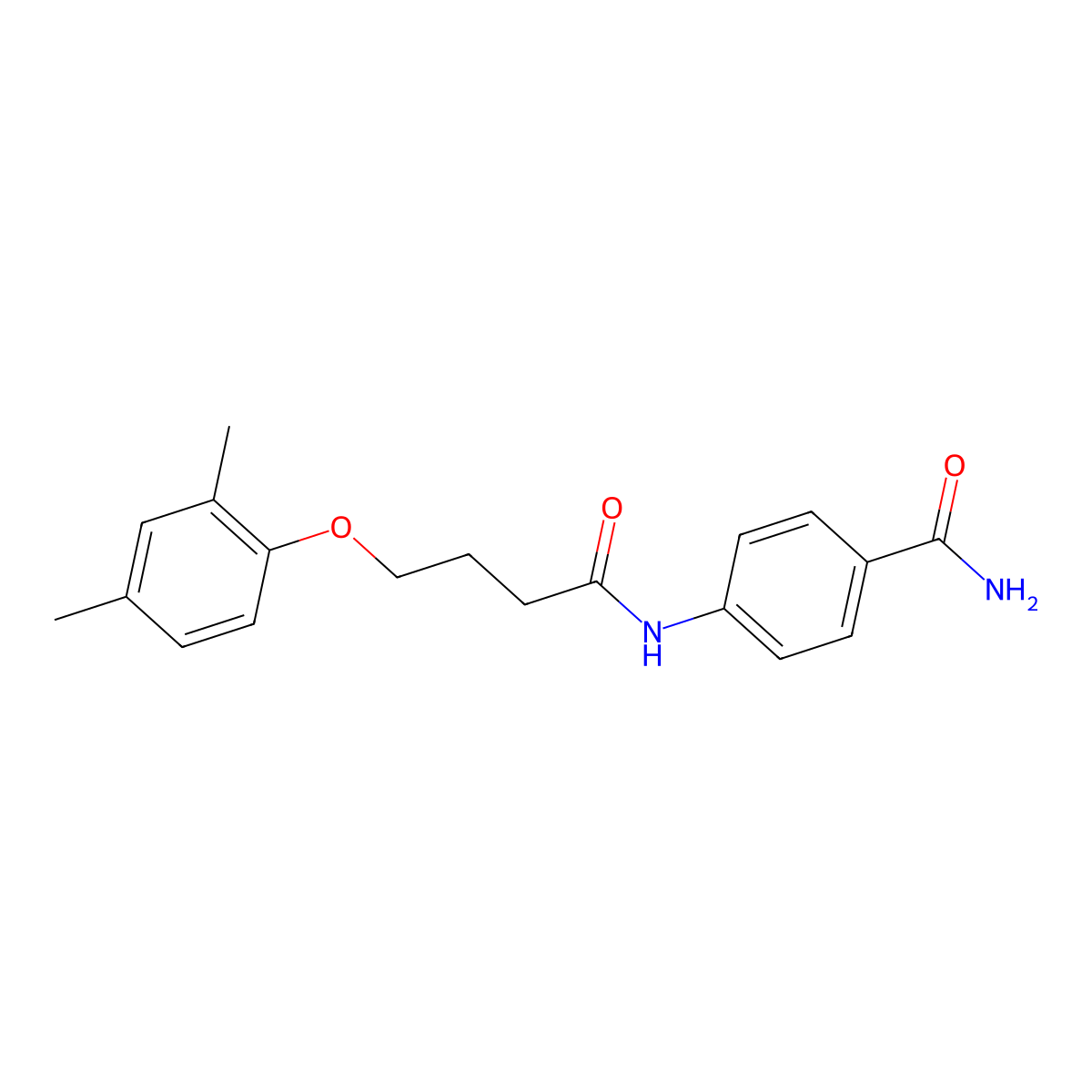 4-(4-(2,4-Dimethylphenoxy)butanamido)benzamide molecular structure, CAS 786661-22-1