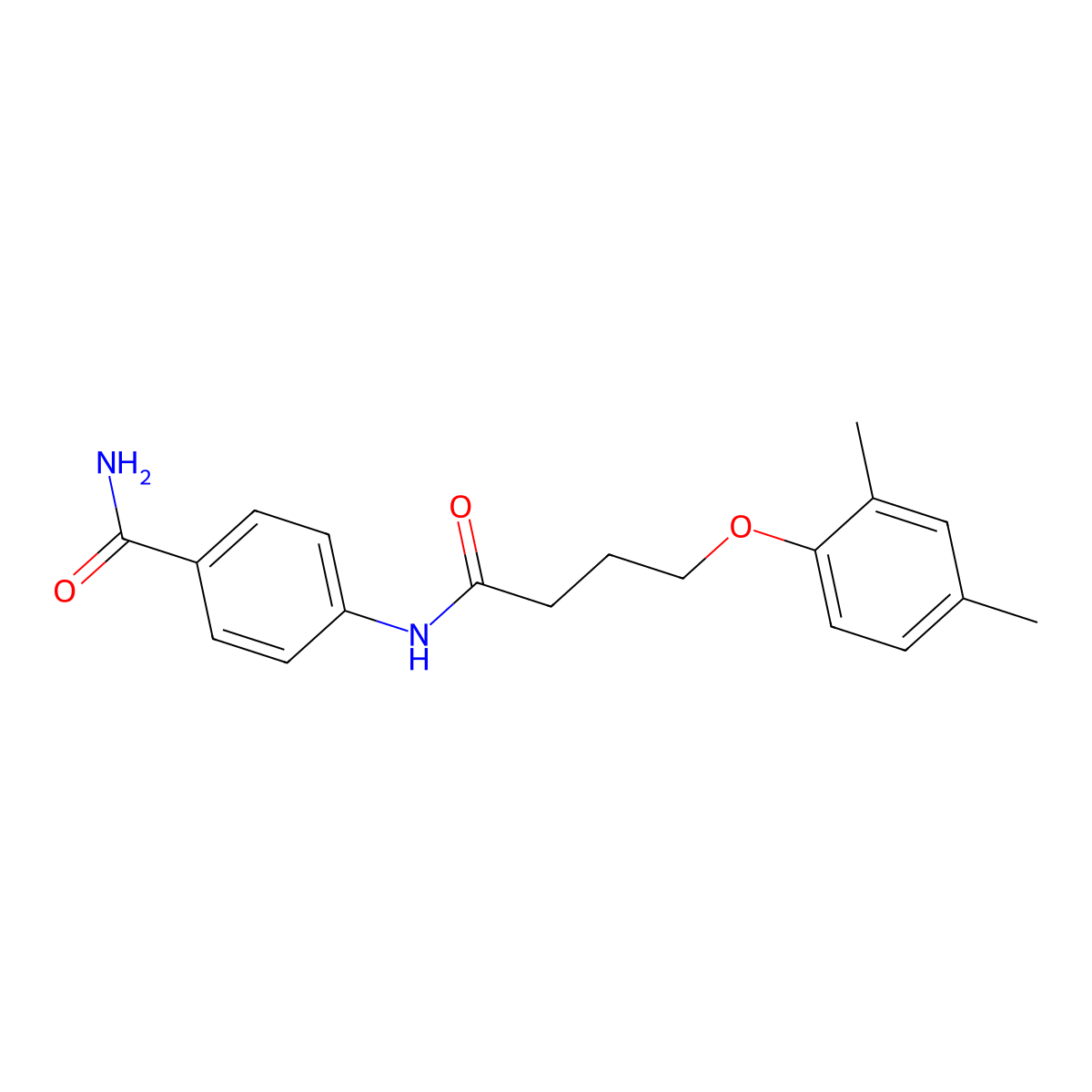 4-(4-(2,4-Dimethylphenoxy)butanamido)benzamide molecular structure, CAS 786661-22-1