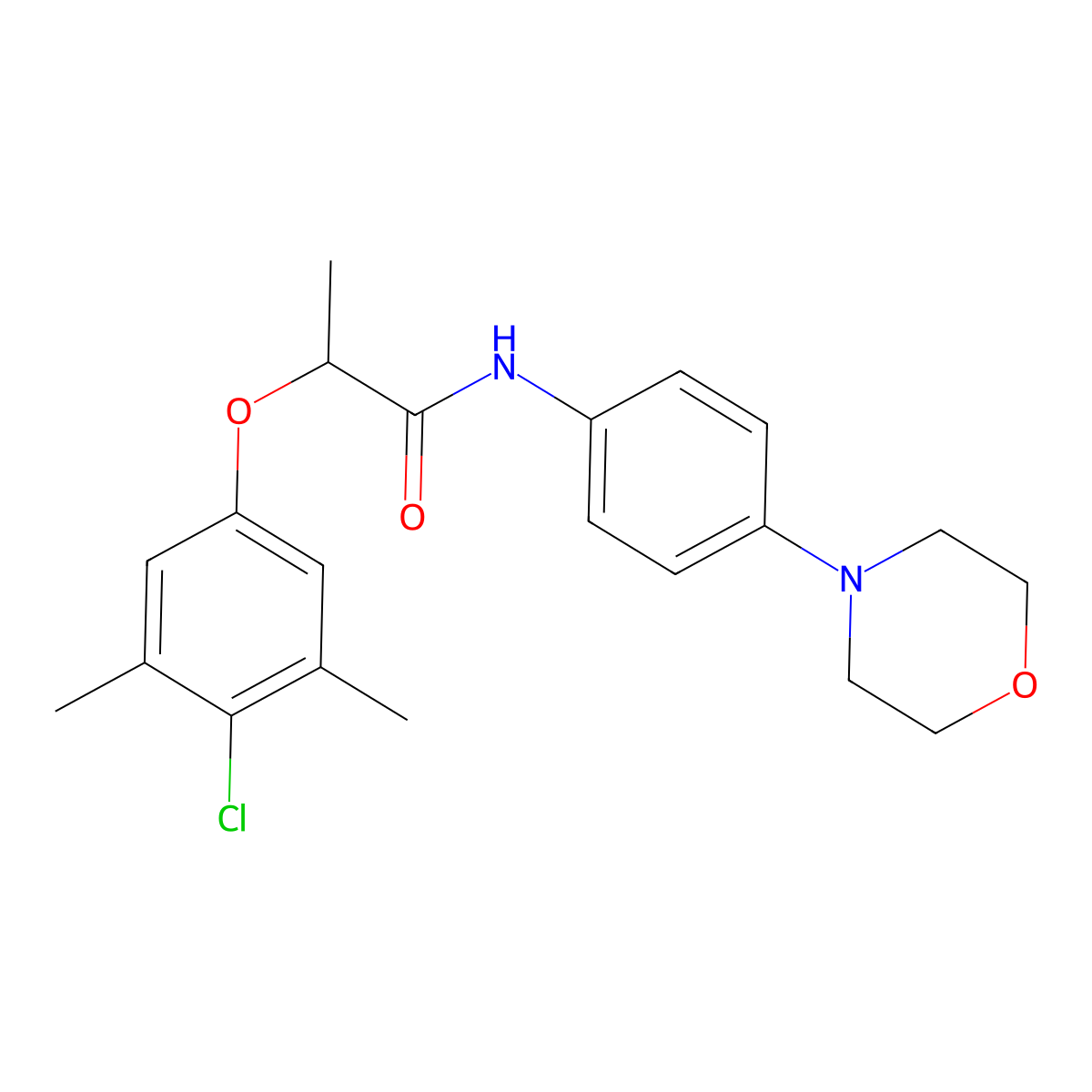2-(4-chloro-3,5-dimethylphenoxy)-N-(4-morpholin-4-ylphenyl)propanamide molecular structure, CAS 786661-52-7