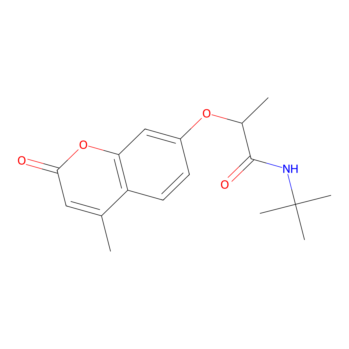 N-tert-butyl-2-(4-methyl-2-oxochromen-7-yl)oxypropanamide molecular structure, CAS 786661-56-1