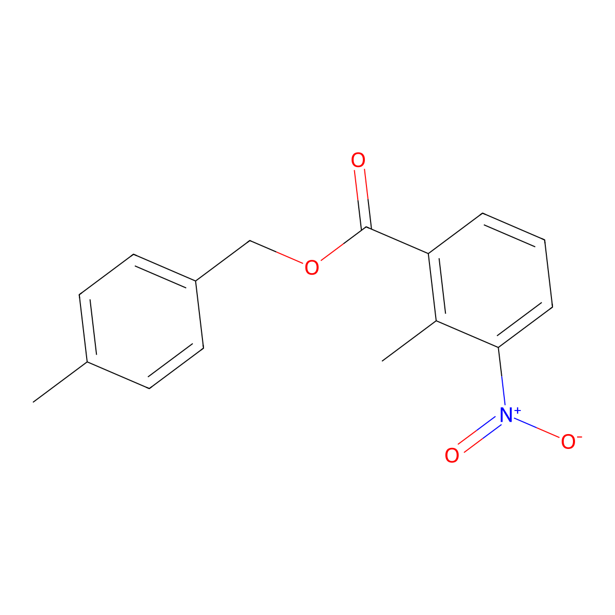 4-Methylbenzyl 3-nitro-2-methylbenzoate molecular structure, CAS 786662-04-2