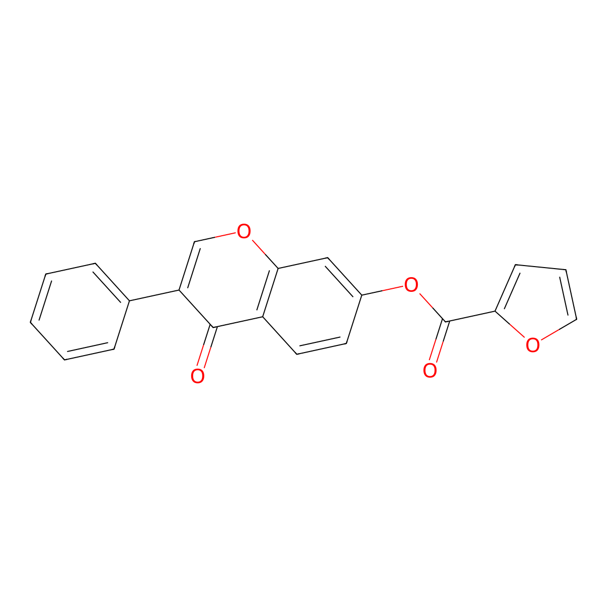 4-oxo-3-phenyl-4H-chromen-7-yl furan-2-carboxylate molecular structure, CAS 786662-24-6