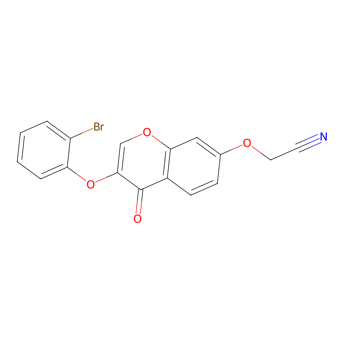 2-((3-(2-bromophenoxy)-4-oxo-4H-chromen-7-yl)oxy)acetonitrile molecular structure, CAS 786662-41-7