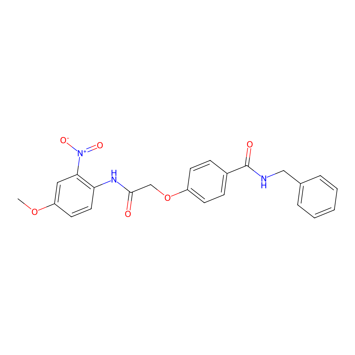 N-benzyl-4-[2-(4-methoxy-2-nitroanilino)-2-oxoethoxy]benzamide molecular structure, CAS 786662-83-7