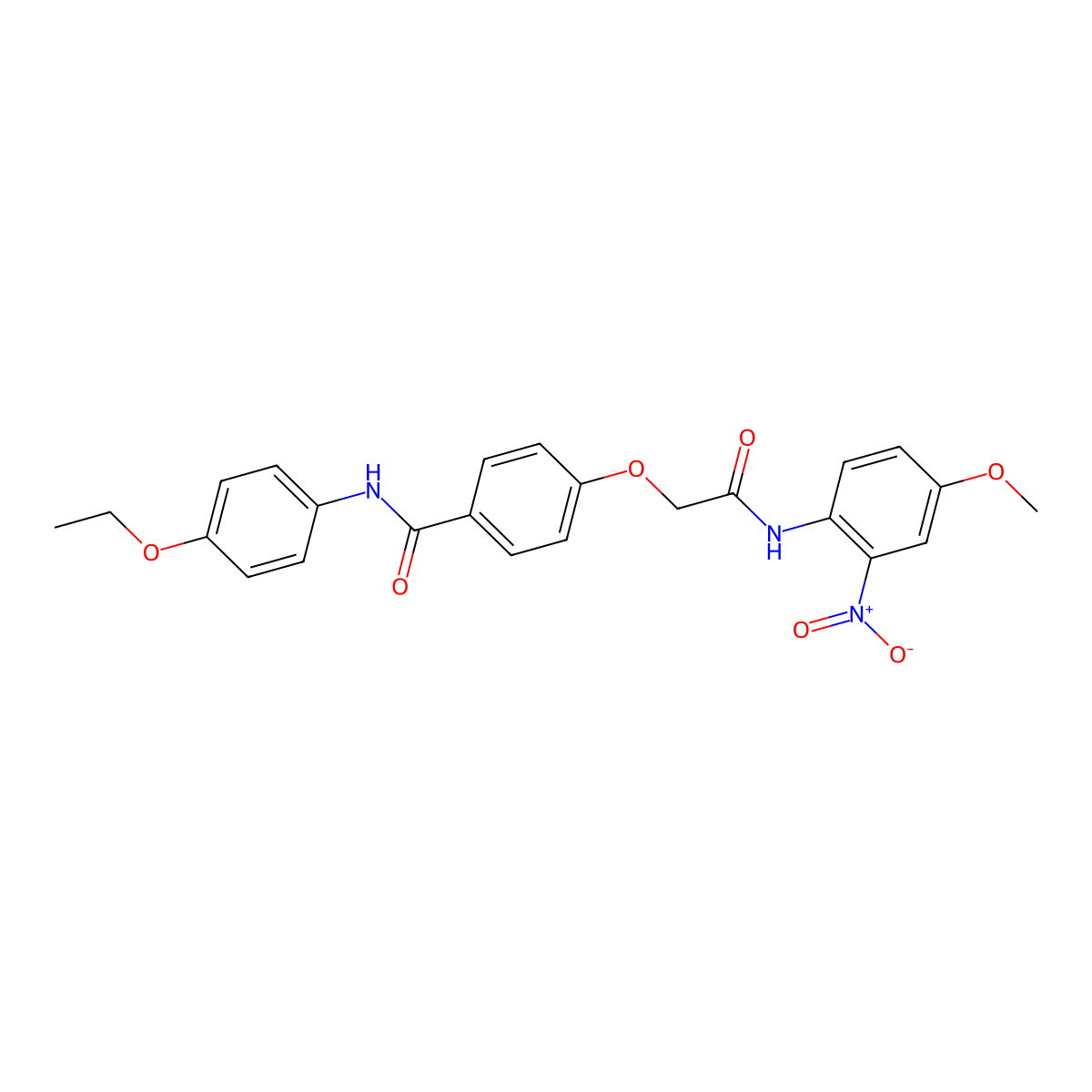 N-(4-ethoxyphenyl)-4-[2-(4-methoxy-2-nitroanilino)-2-oxoethoxy]benzamide molecular structure, CAS 786662-97-3