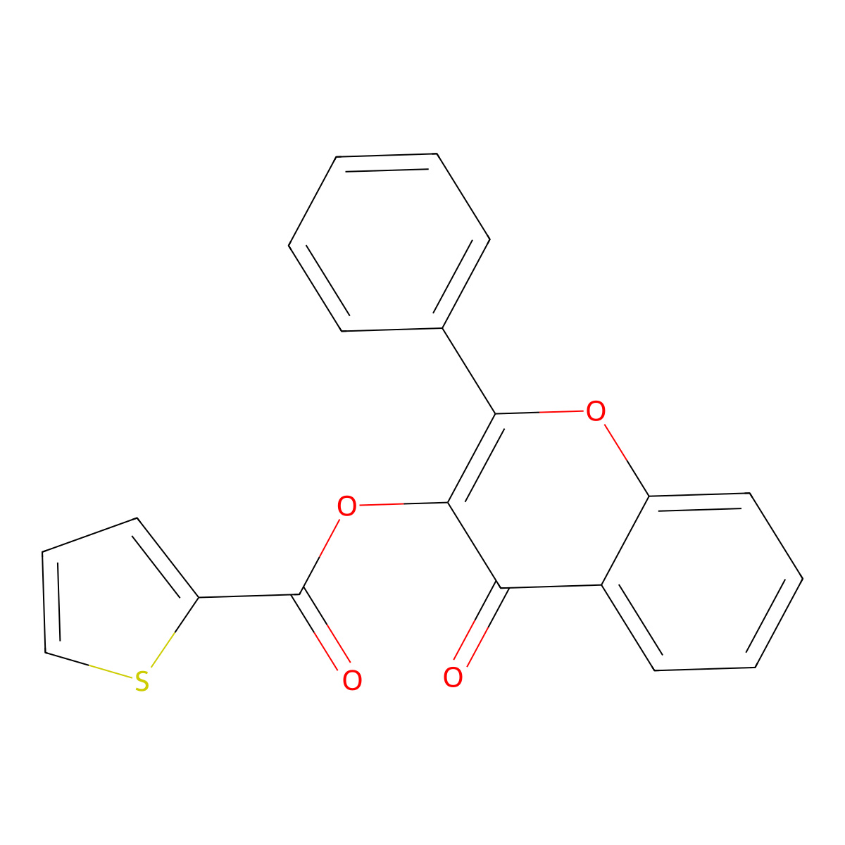 4-oxo-2-phenyl-4H-chromen-3-yl thiophene-2-carboxylate molecular structure, CAS 786663-61-4