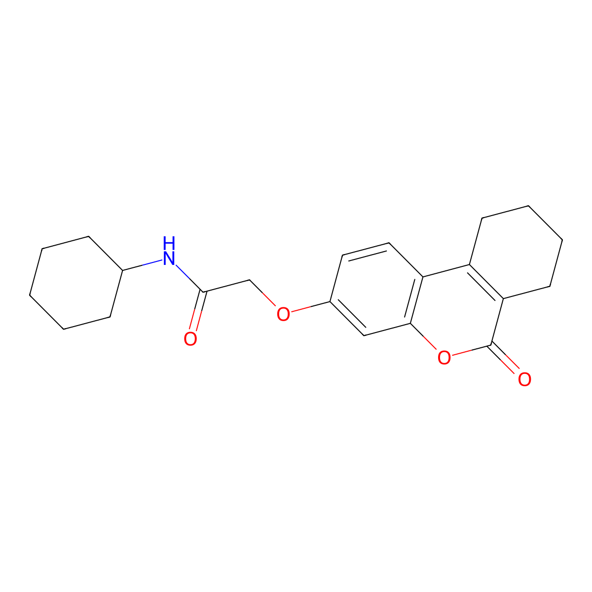 N-cyclohexyl-2-[(6-oxo-7,8,9,10-tetrahydrobenzo[c]chromen-3-yl)oxy]acetamide molecular structure, CAS 786663-73-8
