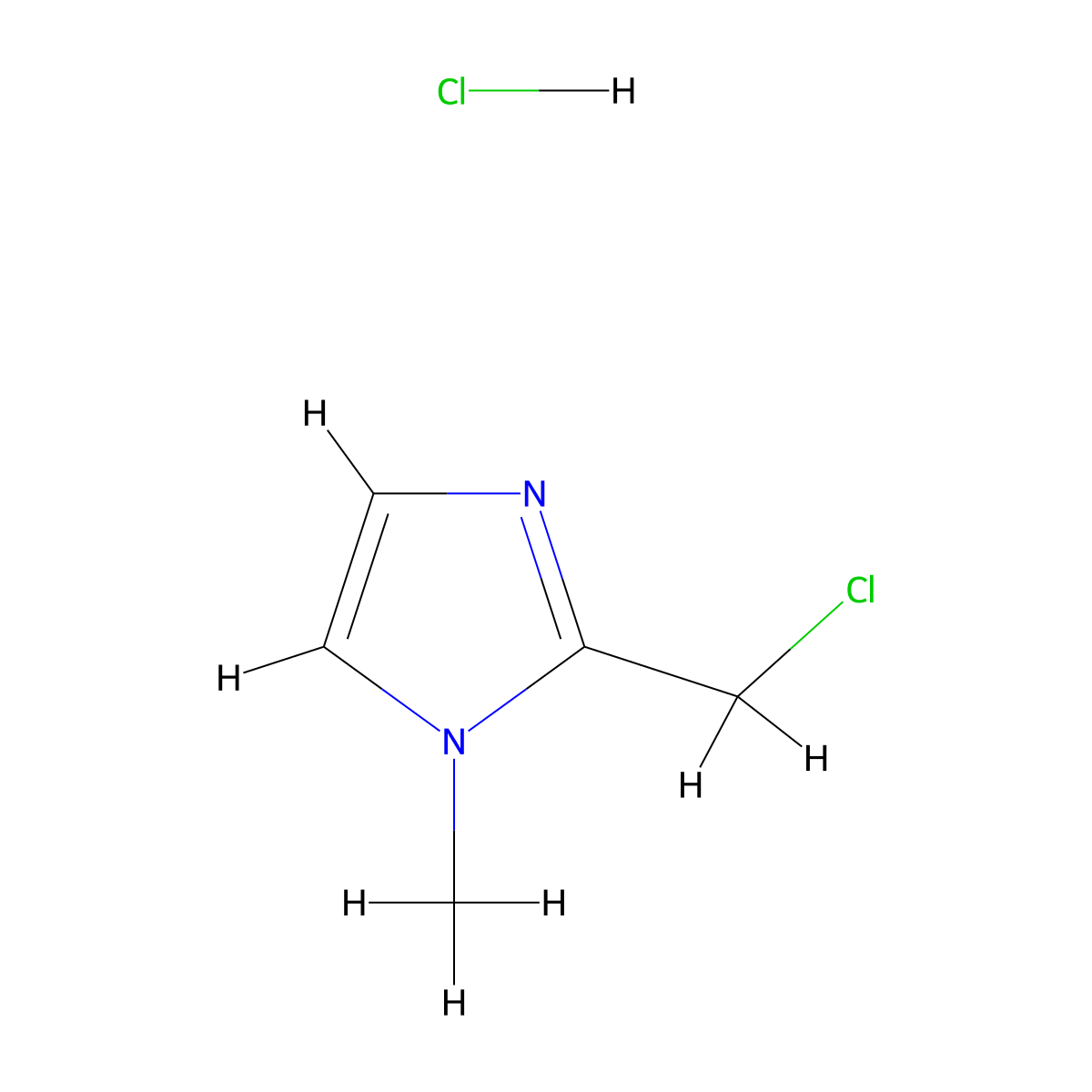 2-(chloromethyl)-1-methyl-1H-imidazole hydrochloride molecular structure, CAS 78667-04-6