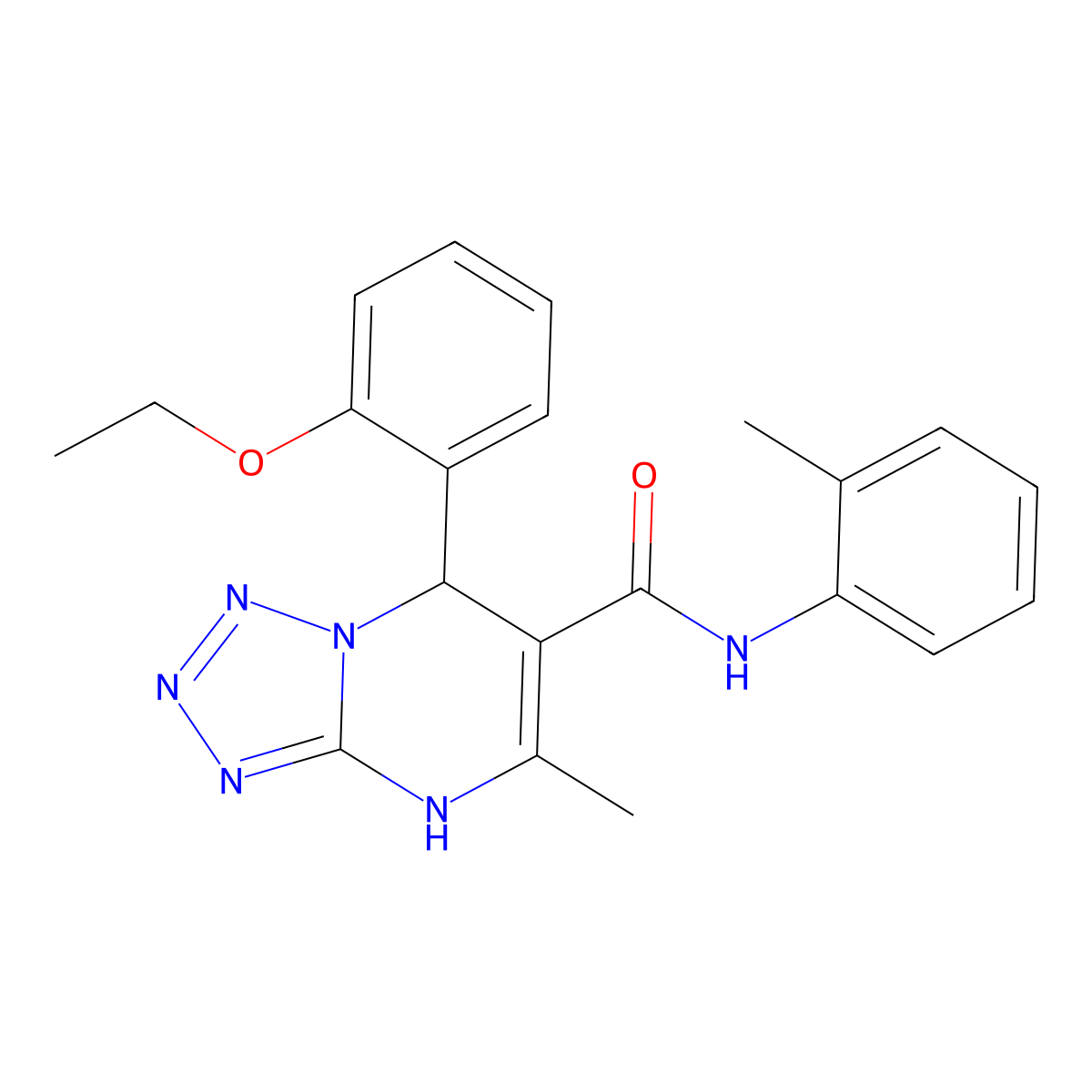 7-(2-ethoxyphenyl)-5-methyl-N-(2-methylphenyl)-4,7-dihydrotetrazolo[1,5-a]pyrimidine-6-carboxamide molecular structure, CAS 786671-10-1
