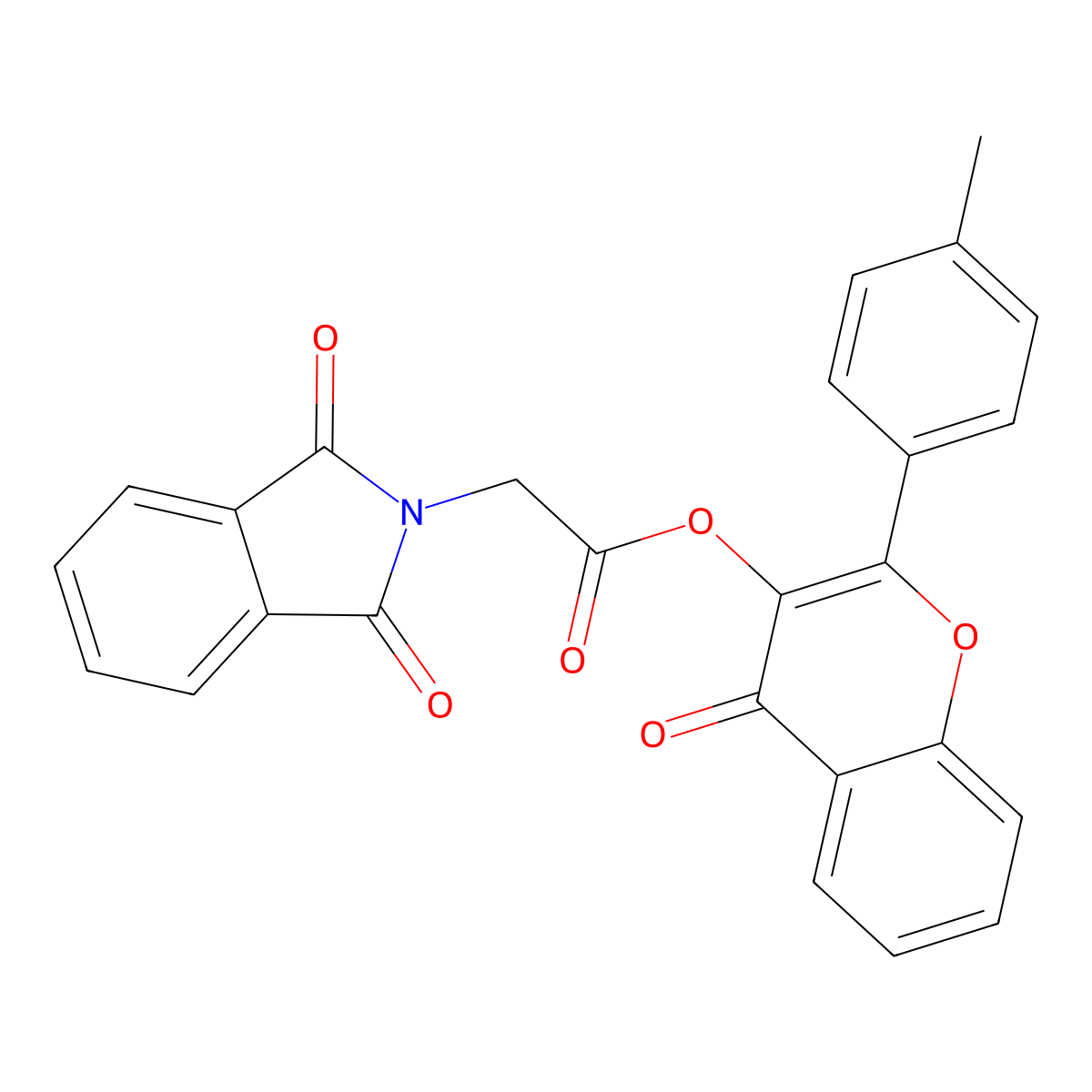 4-oxo-2-(p-tolyl)-4H-chromen-3-yl 2-(1,3-dioxoisoindolin-2-yl)acetate molecular structure, CAS 786672-50-2