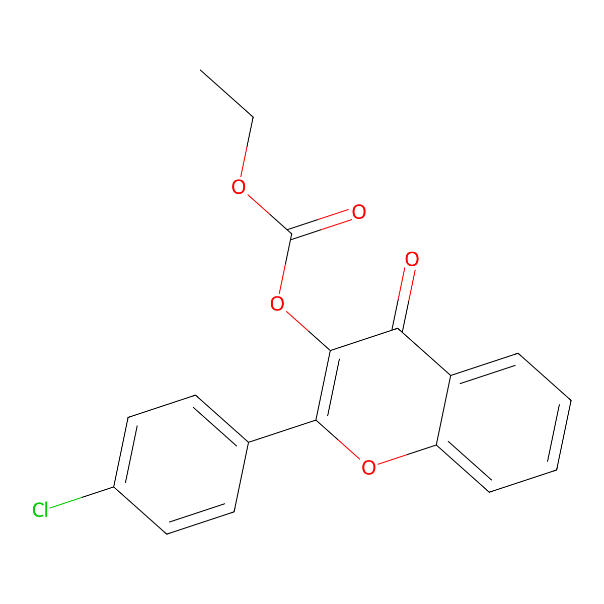 2-(4-chlorophenyl)-4-oxo-4H-chromen-3-yl ethyl carbonate molecular structure, CAS 786672-59-1