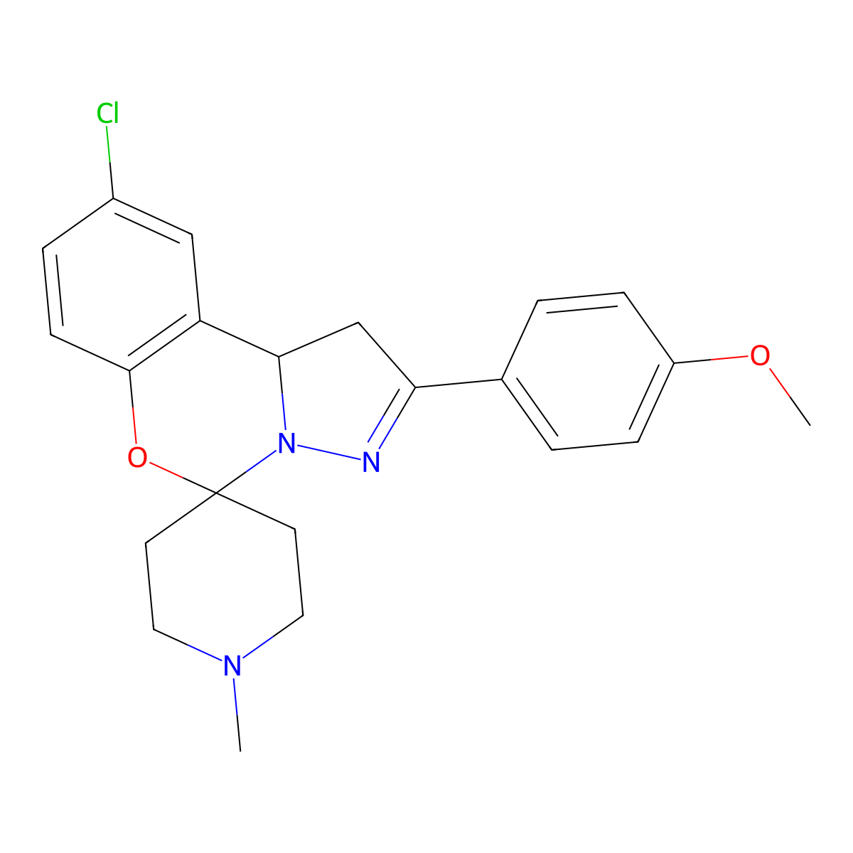 12'-Chloro-4'-(4-methoxyphenyl)-1-methyl-8'-oxa-5',6'-diazaspiro[piperidine-4,7'-tricyclo[7.4.0.0^{2,6}]tridecane]-1'(9'),4',10',12'-tetraene molecular structure, CAS 786674-04-2