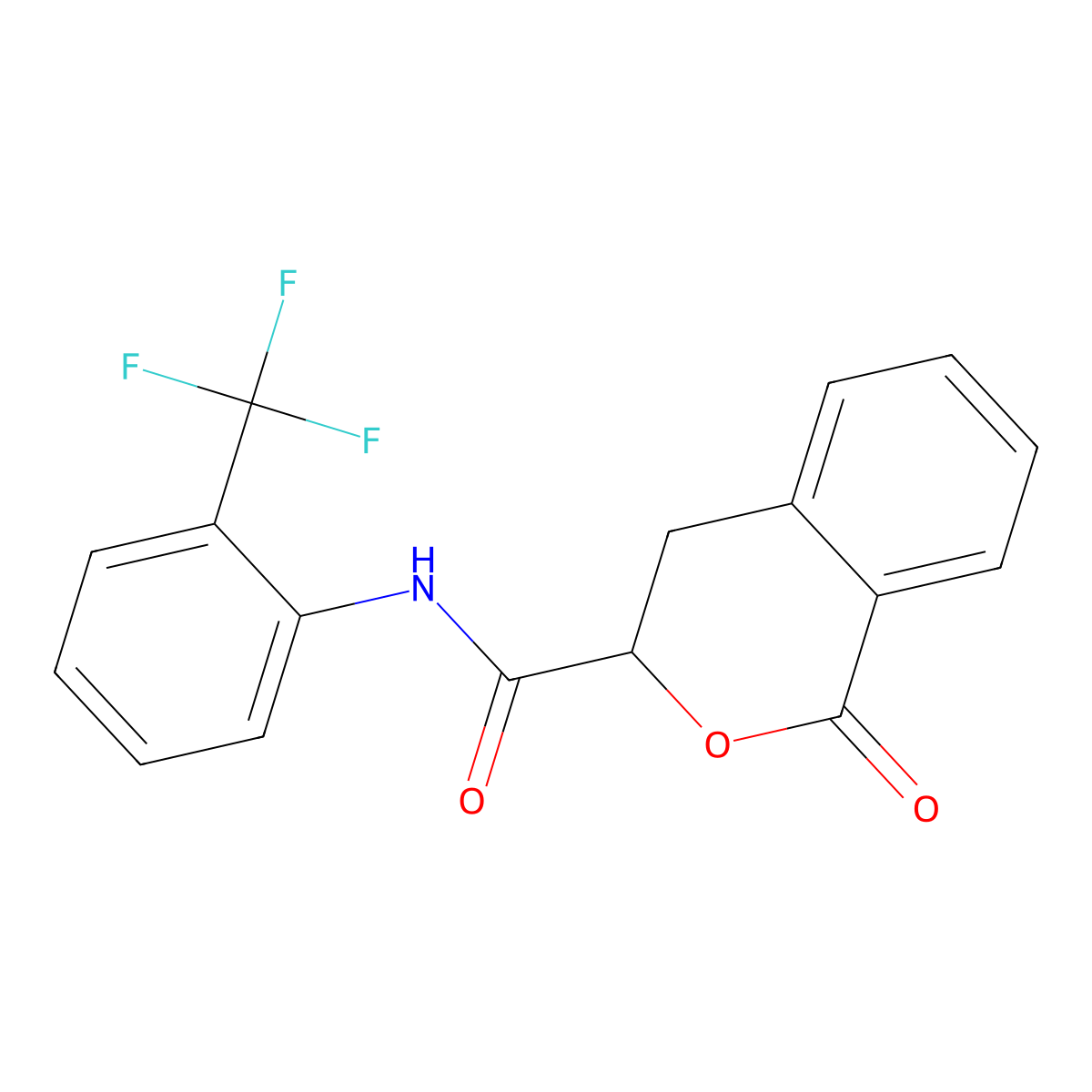 1-oxo-N-(2-(trifluoromethyl)phenyl)isochroman-3-carboxamide molecular structure, CAS 786674-41-7