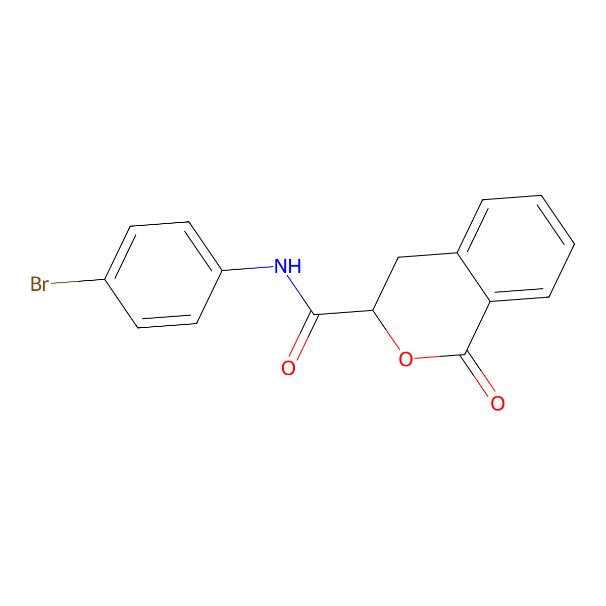 N-(4-bromophenyl)-1-oxo-3,4-dihydroisochromene-3-carboxamide molecular structure, CAS 786674-43-9