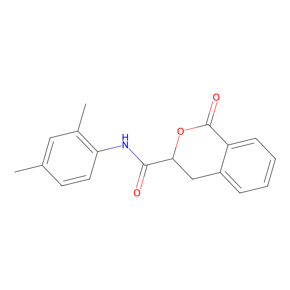 N-(2,4-dimethylphenyl)-1-oxo-3,4-dihydroisochromene-3-carboxamide molecular structure, CAS 786674-49-5