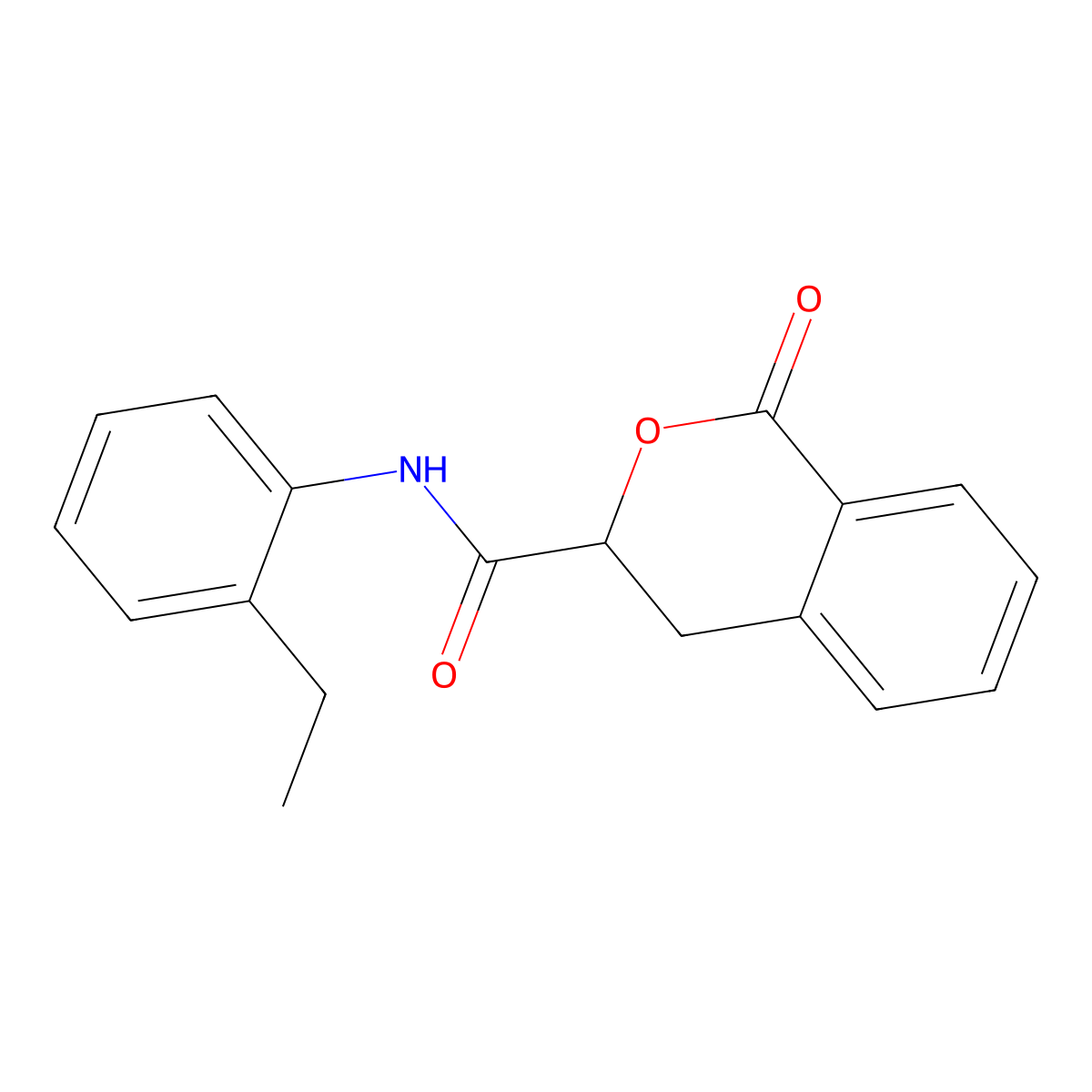 N-(2-ethylphenyl)-1-oxo-3,4-dihydroisochromene-3-carboxamide molecular structure, CAS 786674-50-8