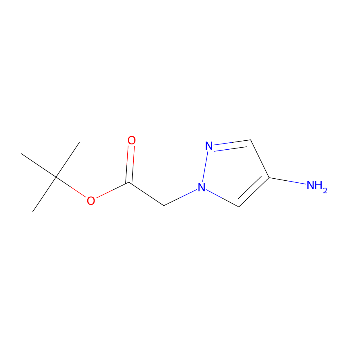 tert-butyl 2-(4-amino-1H-pyrazol-1-yl)acetate molecular structure, CAS 786684-63-7